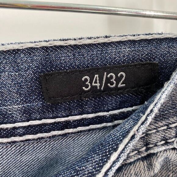 Buckle Black Mens Low Rise Slim Straight Jeans Distressed‎ Blue Y2K 34x32 - Picture 5 of 12